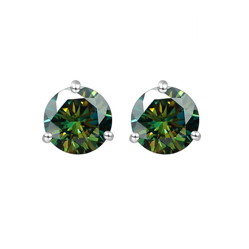925 Sterling Silver Moissanite Stud Earrings 0.5CT 1CT Women Classic