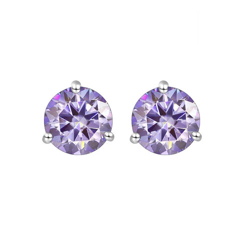 925 Sterling Silver Moissanite Stud Earrings 0.5CT 1CT Women Classic