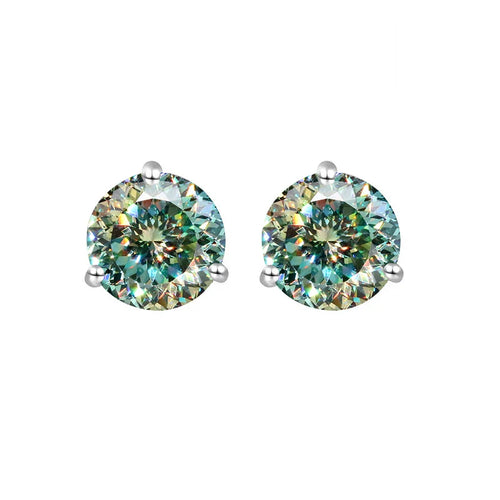 925 Sterling Silver Moissanite Stud Earrings 0.5CT 1CT Women Classic