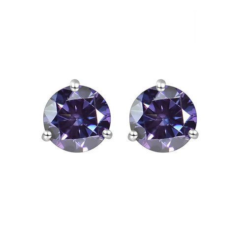 925 Sterling Silver Moissanite Stud Earrings 0.5CT 1CT Women Classic