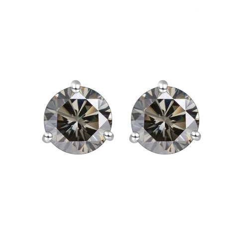 925 Sterling Silver Moissanite Stud Earrings 0.5CT 1CT Women Classic