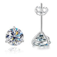 925 Sterling Silver Moissanite Stud Earrings 0.5CT 1CT Women Classic