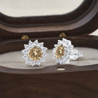 925 Sterling Silver Moissanite Stud Earrings With 1ct Moissanite Pendant