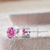 925 Sterling Silver Moissanite Stud Earrings - Round 1ctw Engagement Gift