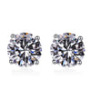 925 Sterling Silver Moissanite Stud Earrings - Round 1ctw Engagement Gift