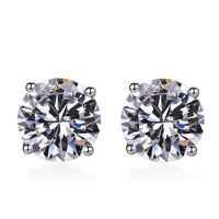 925 Sterling Silver Moissanite Stud Earrings - Round 1ctw Engagement Gift