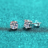 925 Sterling Silver Moissanite Stud Earrings - Round 1ctw Engagement Gift