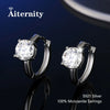 925 Sterling Silver Moissanite Stud Earrings VVS1 Cut GRA Certificate Unisex