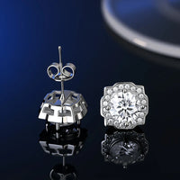 925 Sterling Silver Moissanite Stud Earrings VVS1 Cut GRA Certificate Unisex