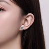 925 Sterling Silver Moissanite Stud Earrings VVS1 Cut GRA Certificate Unisex