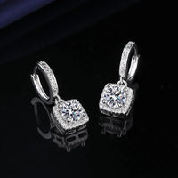 925 Sterling Silver Moissanite Stud Earrings VVS1 Cut GRA Certificate Unisex