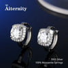 925 Sterling Silver Moissanite Stud Earrings VVS1 Cut GRA Certificate Unisex