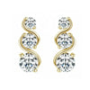 925 Sterling Silver Moissanite Twisted Stud Earrings Couples Personalized