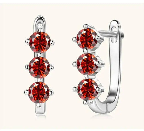 925 Sterling Silver Moissanite Hoop Earrings.1ct 6D For Women Valentine Gift
