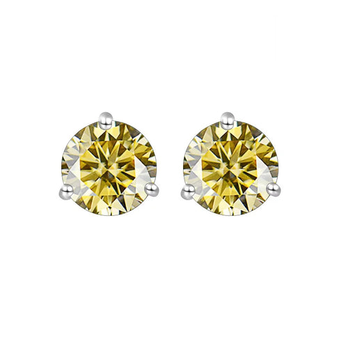 925 Sterling Silver Moissanite Stud Earrings 0.5CT 1CT Women Classic