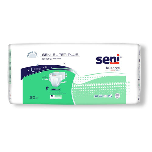Seni Super Plus Adult Incontinence Brief M Heavy Absorbency Breathable / Overnight, S-ME25-BP1, Severe