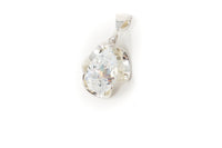 Vintage Southwestern Style Large Cubic Zirconia Stone Sterling Silver Pendant