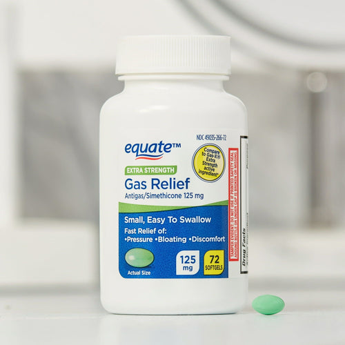 Equate Gas Relief Simethicone Extra Strength Softgels; 125 mg; 72 Count EasyOptionXY LLC