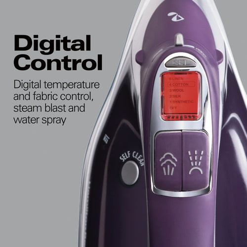 Hamilton Beach Durathon Digital Retractable Cord Iron, Model 19902R EasyOptionXY LLC