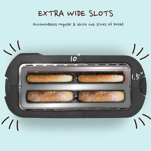 Elite Gourmet ECT-3100 4 Slice Long Toaster EasyOptionXY LLC