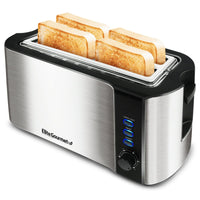 Elite Gourmet ECT-3100 New Stainless Steel 4 Slice Long Slot Toaster EasyOptionXY LLC