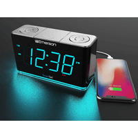 Emerson SmartSet Dual Alarm Clock Radio, Bluetooth Speaker, USB Charging, Night LED, 1.4" Cyan LED Display, ER100301 EasyOptionXY LLC