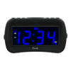 Equity 1.4 inch Day of Week Insta-Set Black LCD Alarm Clock, 30022 EasyOptionXY LLC