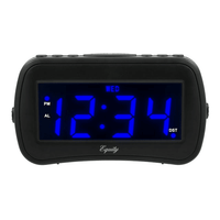 Equity 1.4 inch Day of Week Insta-Set Black LCD Alarm Clock, 30022 EasyOptionXY LLC