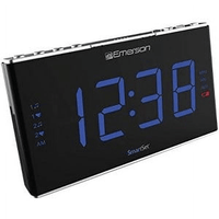 Emerson SmartSet White Noise/Natural Sounds Dual Alarm Clock Radio, 1.8" Blue LED Jumbo Display, ER100105 EasyOptionXY LLC