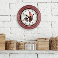 La Crosse Clock 12-inch Red Rooster Distressed Quartz Analog Wall Clock, 404-3630 EasyOptionXY LLC