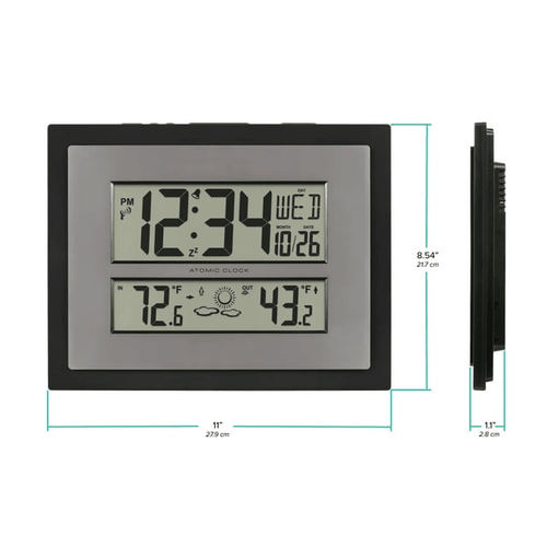 La Crosse Technology Atomic Digital Black & Silver Contemporary Clock, 512-65937-Int EasyOptionXY LLC