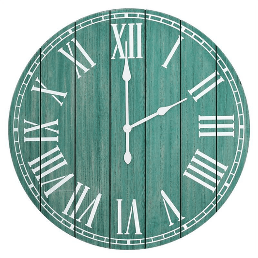 Elegant Designs Rustic Coastal Wood Plank 23 in. Large Wall Clock EasyOptionXY LLC