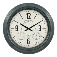 La Crosse Clock 18.40" Hamilton Indoor/Outdoor Blue Analog Quartz Analog Metal Clock, 433-3838 EasyOptionXY LLC