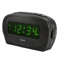 Equity 30226 Digital 0.60 inch Green LED Electric Black Alarm Clock EasyOptionXY LLC