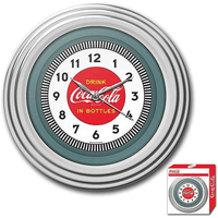 11.75" Coca-Cola Clock with Chrome Finish, 1930's Style EasyOptionXY LLC