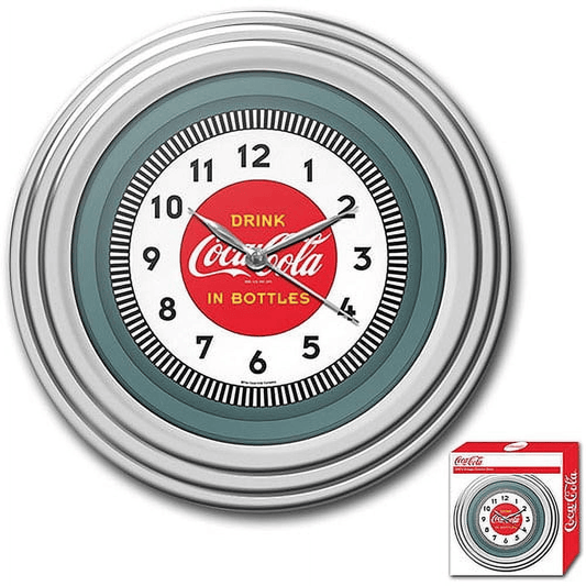11.75" Coca-Cola Clock with Chrome Finish, 1930's Style EasyOptionXY LLC