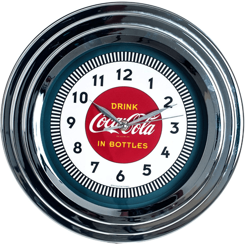 11.75" Coca-Cola Clock with Chrome Finish, 1930's Style EasyOptionXY LLC