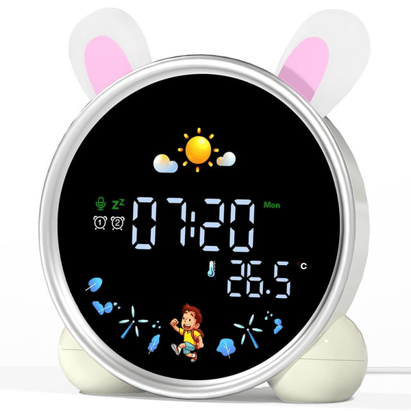 Hansang Alarm Clock for Kids, Ok to Wake Clock with Sleep Training, Rabbit Digital Alarm Clock with Night Light EasyOptionXY LLC