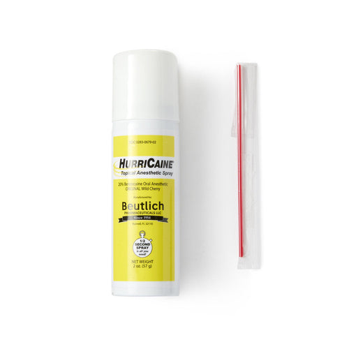 Beutlich Inc HurriCaine Wild Cherry Topical Benzocaine 20% Oral Anesthetic Spray 2 Oz