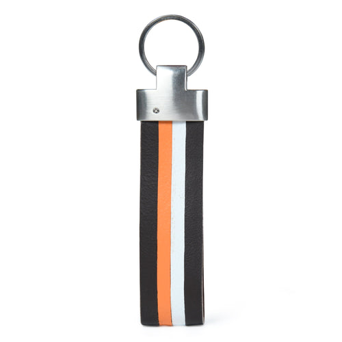 Multi-colored Leather Stripped Keychain