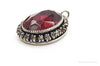 Antique Designer Martelli Glass Rhinestone Art Deco Sterling Silver Pendant