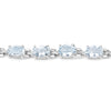 8.80 Carat Genuine Aquamarine .925 Sterling Silver Bracelet