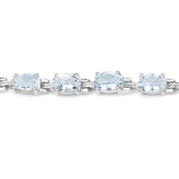 8.80 Carat Genuine Aquamarine .925 Sterling Silver Bracelet