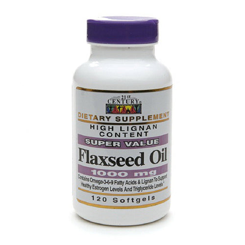 21st Century® Flaxseed Oil 1000 mg Gelcap, 120 EA