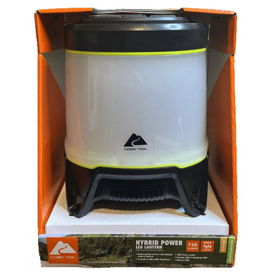 Ozark Trail 750 Lumen Hybrid Power LED Camping Lantern, Built-in Rechargeable & 3D Batteries EasyOptionXY LLC