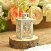 WAY TO CELEBRATE! 4-inch tall White Manual Power Metal Lantern, Indoor/Outdoor, 1 Each EasyOptionXY LLC