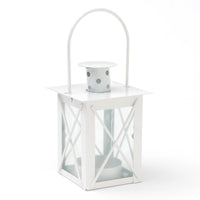 WAY TO CELEBRATE! 4-inch tall White Manual Power Metal Lantern, Indoor/Outdoor, 1 Each EasyOptionXY LLC