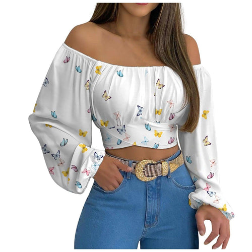 Off Shoulder Cross Tie Long Sleeve Top | Sexy & Trendy Cowgirl Look