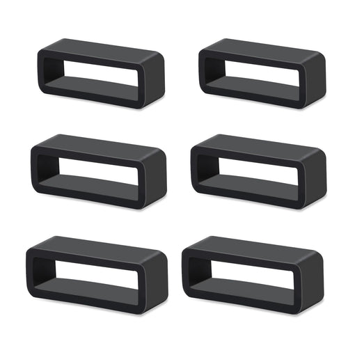 6Pcs Watch Strap Holder 18mm/20mm/22mm Watch Band Holder Rubber Watch Band Loops Replacement Silicone Watch Band Keeper Retainer Fastener Rings Security Loops for Smart Watch Band Sport Wristband