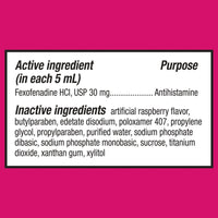 Equate Children's Allergy Relief Fexofenadine; Liquid Berry Flavor; 4 fl oz EasyOptionXY LLC